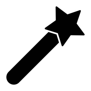 Sihirli çubuk simgesi katı tasarım