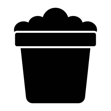 Katı tasarımda patlamış mısır simgesi, sinema atıştırmalığı 