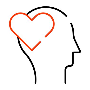 Sağlıklı zihnin doğrusal tasarım simgesi 