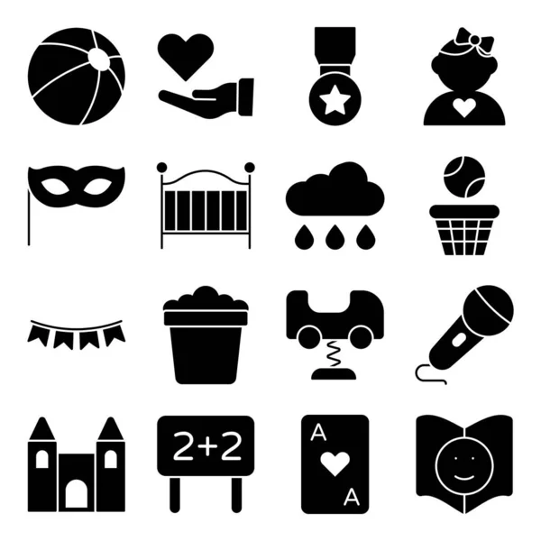 Pack Icônes Solides Avatars — Image vectorielle