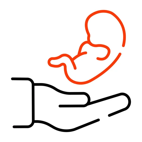 Recién Nacido Mano Diseño Lineal Cuidado Del Bebé — Archivo Imágenes Vectoriales