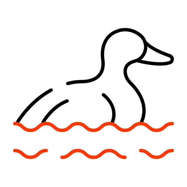 Children Toy Icon Linear Design Duck — Stock Vector