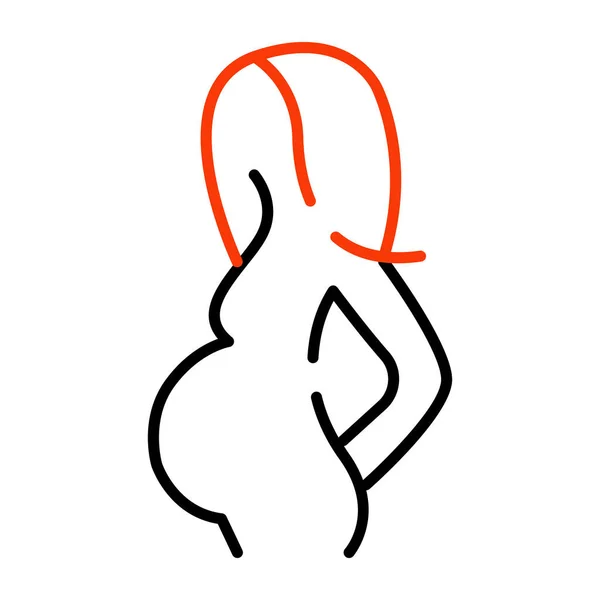 Icono Diseño Único Mujer Embarazada — Archivo Imágenes Vectoriales