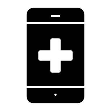 Glyph tasarımında mobil sağlık ikonu