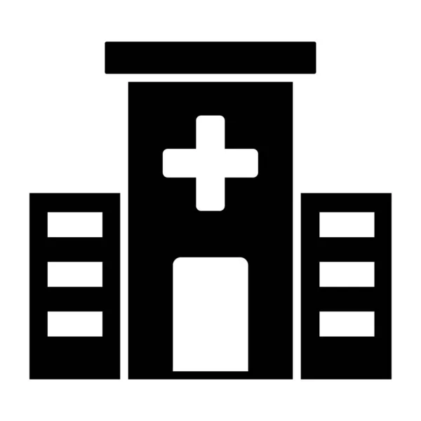 Tıp Merkezi Simgesi Hastane Binası — Stok Vektör