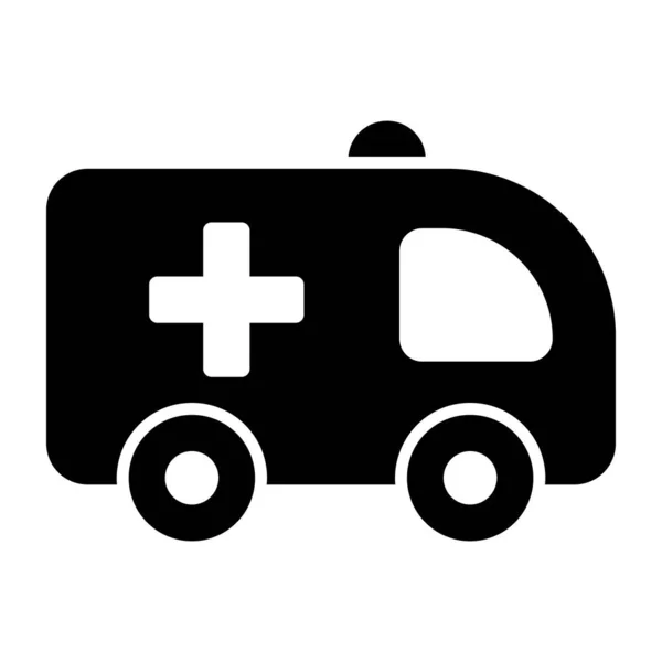 Medizinisches Transport Symbol Glyphen Design Des Krankenwagens — Stockvektor
