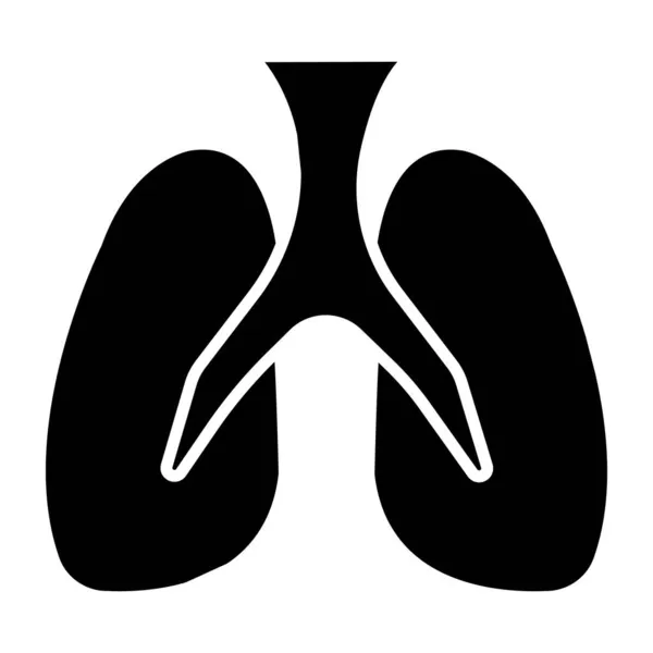 人間の呼吸器のアイコン肺のグリフデザイン — ストックベクタ