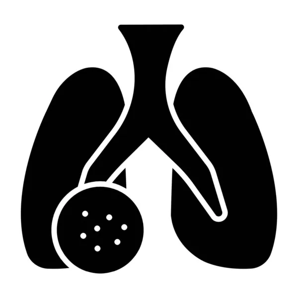 ヒト呼吸器のアイコン 感染肺のグリフデザイン — ストックベクタ