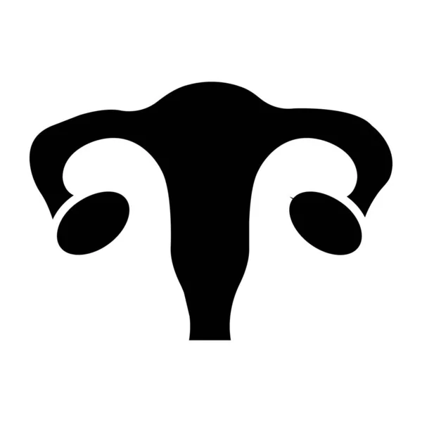 Ícone Órgão Reprodutor Feminino Desenho Sólido — Vetor de Stock