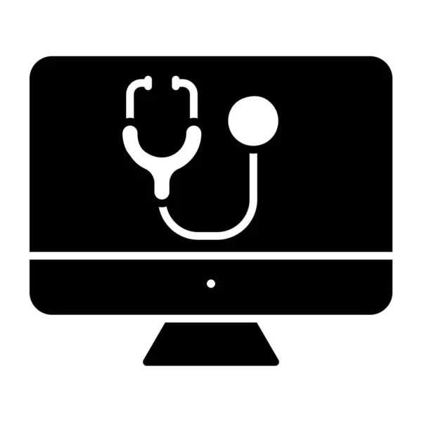 Segno Medico All Interno Del Monitor Che Denota Concetto Assistenza — Vettoriale Stock