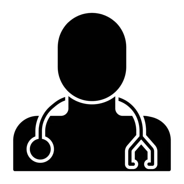 Icono Médico Especialista Diseño Sólido Del Médico — Vector de stock