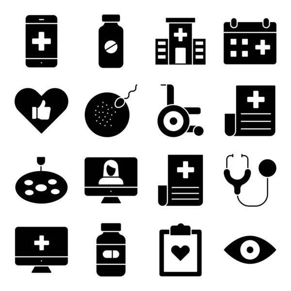Packung Medizinischer Symbole — Stockvektor