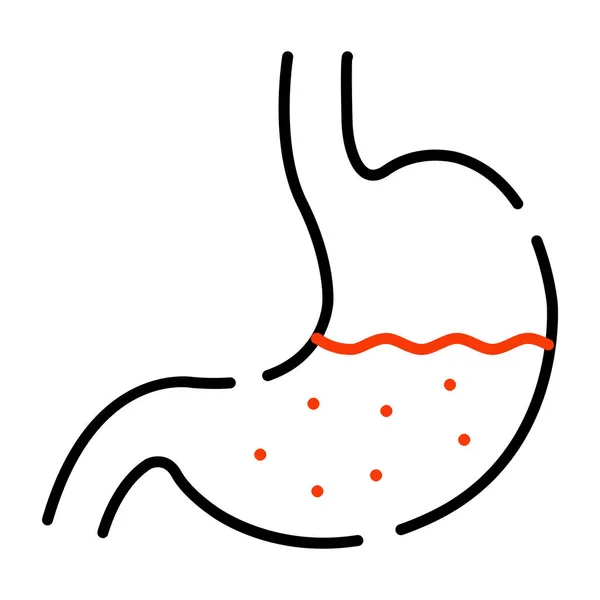 Órgano Interno Humano Diseño Sólido Del Estómago — Vector de stock