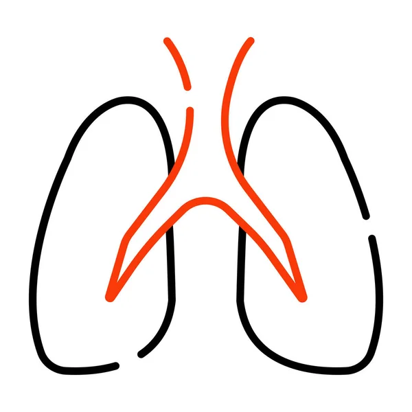 Icono Órgano Respiratorio Humano Diseño Sólido Pulmones — Archivo Imágenes Vectoriales