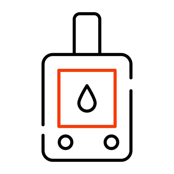 Icône Machine Essai Sucre Conception Solide Glucomètre — Image vectorielle