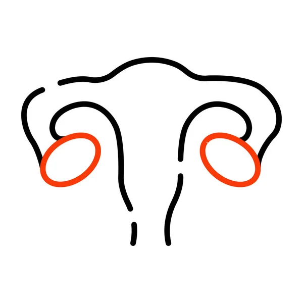 Icono Del Órgano Reproductor Femenino Diseño Del Esquema — Archivo Imágenes Vectoriales