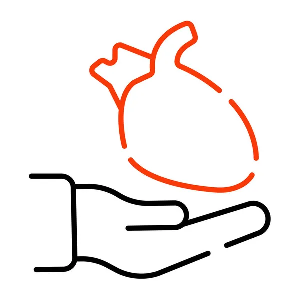 Heart Hand Denoting Concept Heart Care — Stock Vector