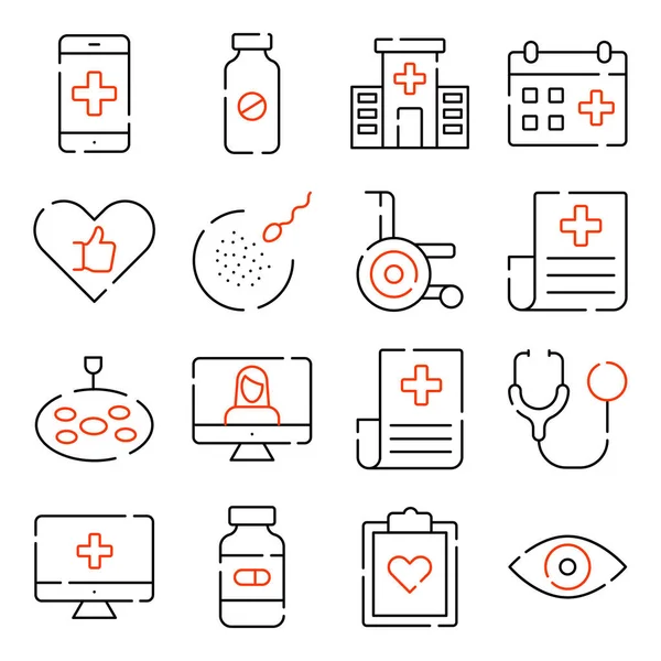 Pack Medical Line Icons — Stock Vector