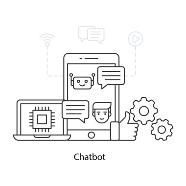 Mobil robotun modern teknoloji çizimi
