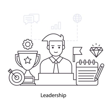 Liderliğin yaratıcı tasarım çizimi