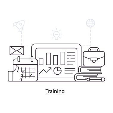 İş eğitimi illüstrasyonu, düzenlenebilir vektör