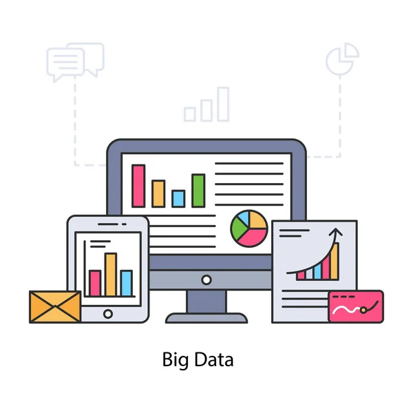 Perfect Design Illustration Big Data — Stock Vector