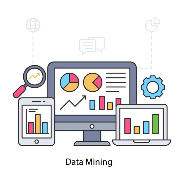 Perfect Design Illustration Data Mining — Stock Vector