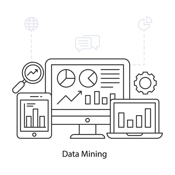 Perfect Design Illustration Data Mining — Stock Vector
