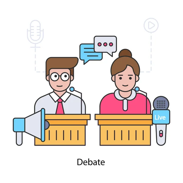 Desenho Ilustrativo Debate —  Vetores de Stock