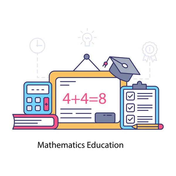 Educação Matemática Ilustração Vetor Editável — Vetor de Stock