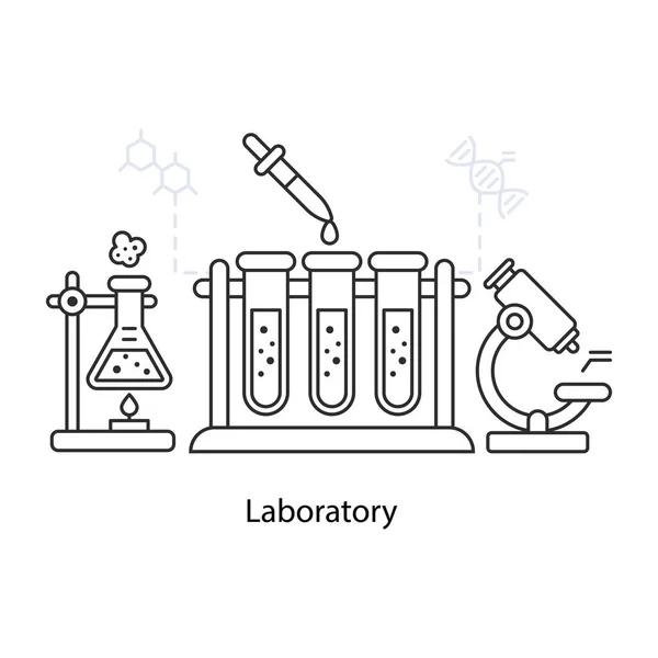 Ilustracja Laboratoryjna Wektorowa Konstrukcja Eksperymentu Chemicznego — Wektor stockowy
