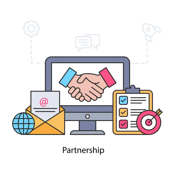Business Handshake Illustration Concept Partnership — Stock Vector