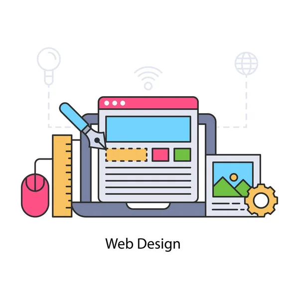 Eine Einzigartige Designillustration Des Webdesigns — Stockvektor