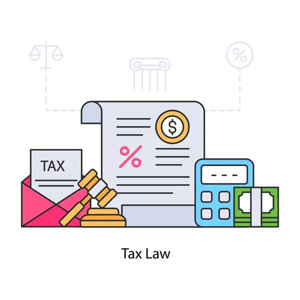 Perfect Design Illustration Tax Law — Stock Vector