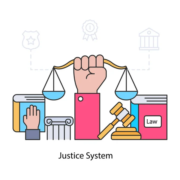 Handbalanseringsskala Begreppet Rättssystem — Stock vektor