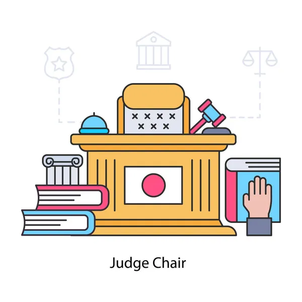 Τέλεια Σχεδίαση Εικονογράφηση Της Καρέκλας Δικαστή — Διανυσματικό Αρχείο