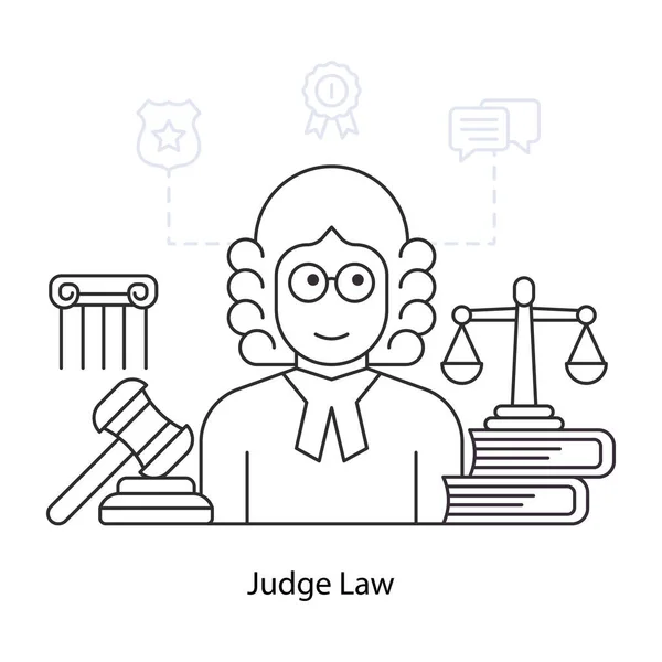 Μια Επεξεργάσιμη Σχεδιαστική Απεικόνιση Του Δικαίου Των Δικαστών — Διανυσματικό Αρχείο