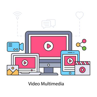 Video multimedya için bir illüstrasyon tasarımı