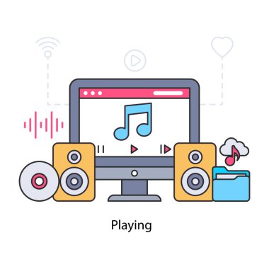 Müzik çalma illüstrasyonunun kaliteli indirmesi