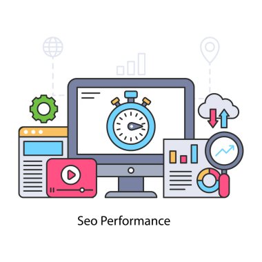 SEO performansının yaratıcı tasarım çizimi