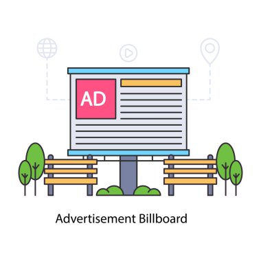 Reklam panosu illüstrasyonu, düzenlenebilir vektör