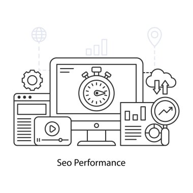 SEO performansının yaratıcı tasarım çizimi