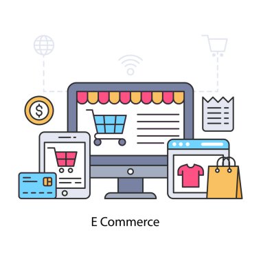 Ekommerce için düzenlenebilir bir tasarım çizimi