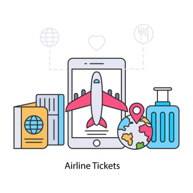 Uçak biletlerinin yaratıcı tasarımı.