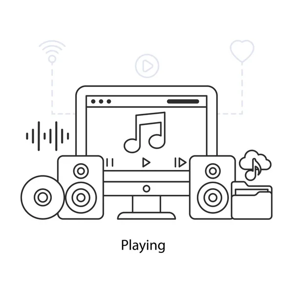 Premium Download Illustration Des Abspielens Von Musik — Stockvektor