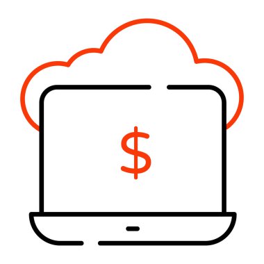 Düzenlenebilir bir bulut kazanç tasarımı simgesi