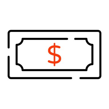 Banknotun düzenlenebilir tasarım simgesi