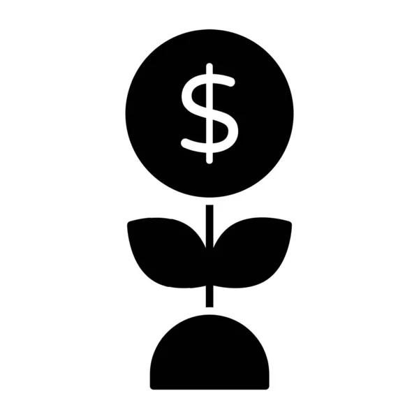 Editable Design Icon Dollar Plant — Stock Vector