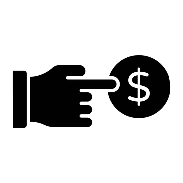 Mão Moeda Dólar Que Descreve Ícone Pagamento Por Clique —  Vetores de Stock