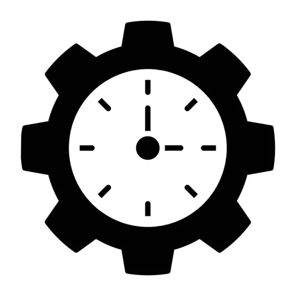 Diseño Vectorial Gestión Del Tiempo Reloj Dentro Del Engranaje — Vector de stock